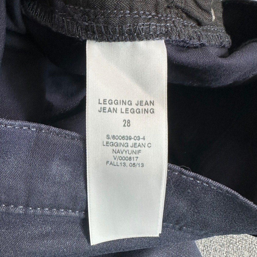 Gap 1969 Legging Jeans Navy Blue Coated Waxed Moto Skinny‎ Denim Womens Size 28 - Picture 5 of 12